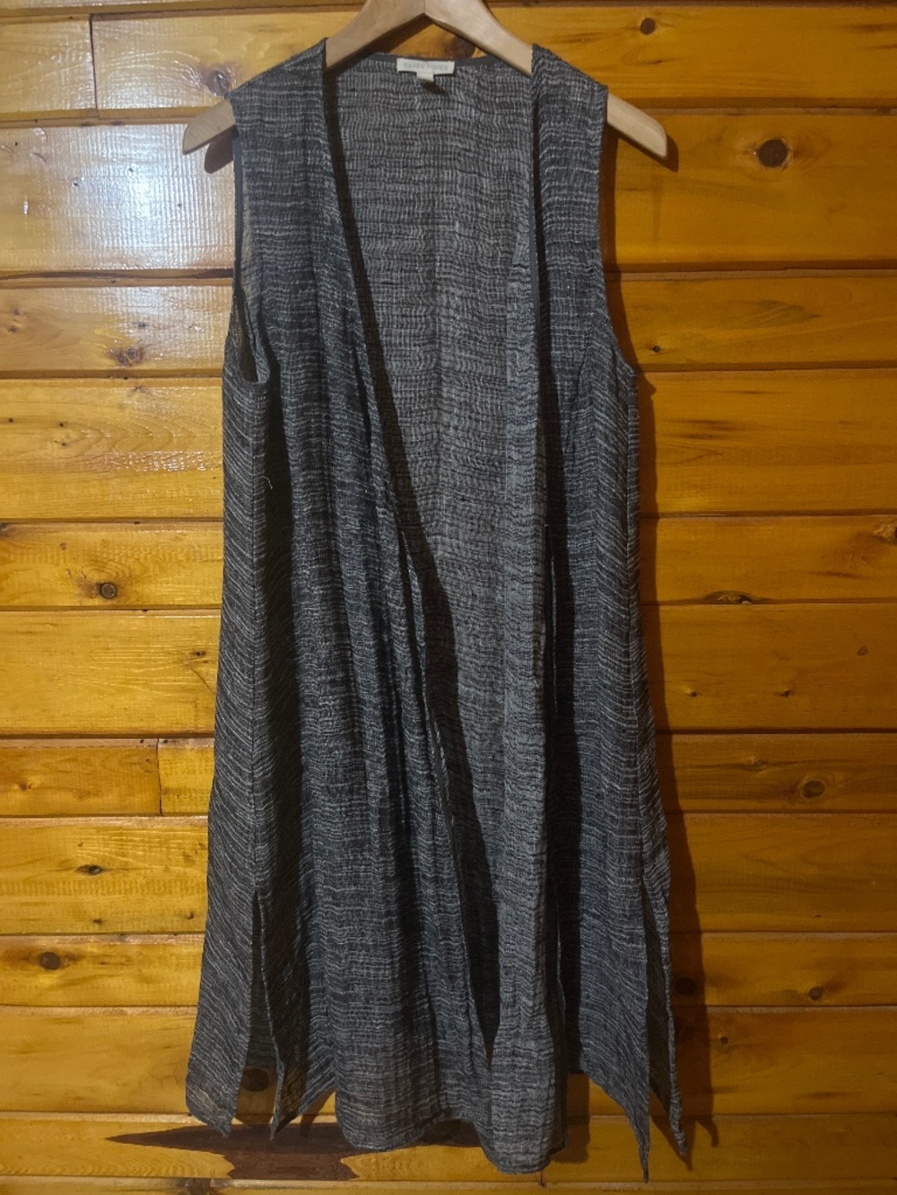 Eileen Fisher Linen/Silk Sleeveless Duster Vest